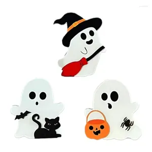 Decoração de festa 3 pçs fantasma halloween prateleira decoração ao ar livre pátio gramado quintal jardim microo paisagem ornamentos abóbora