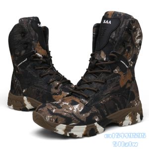 Botlar Yeni Camo Askeri Botlar Erkekler Özel Kuvvet Taktik Botalar Açık Çöl Dökülmeyen Savaş Ayakkabıları Su Geçirmez Adam Yürüyüş Av Boot