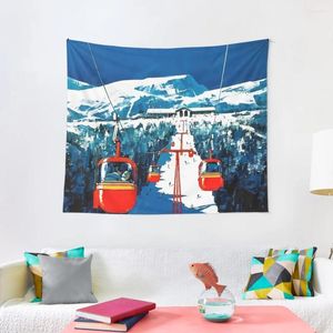 Camess Vintage Stowe Gondola Kış Seyahati Kayak Poster Goblen Noel 2024 Dekorasyon Duvarı