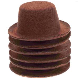 Abbigliamento per cani 6 pezzi Mini berretti per cappelli da cowboy artigianali Cowgirl rosa per decorazioni per feste in stoffa da donna