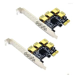 Computer Cables Connectors S 2x PCIe Riser Card Adapter 4 Ports PCI-E 1 till USB 3.0 Extender för Ethereum ETH/MONERO XMR/ZCASH BTC MINI OTB9M