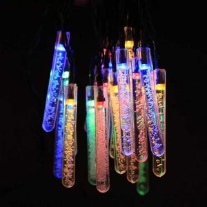 LED Strings Solar Power Outdoor Multi Color String Fairy Lights Icicle Garden Patio Porch Christmas Wedding Light 20 Led YQ240401