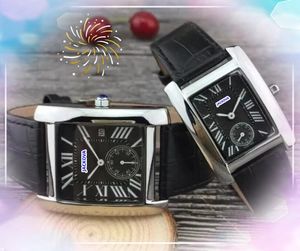 High-End Quality womens mens couple two half pins work watches super tank must design square roman dial lady clock Quartz Movement Japan Battery Splash Watch Gifts