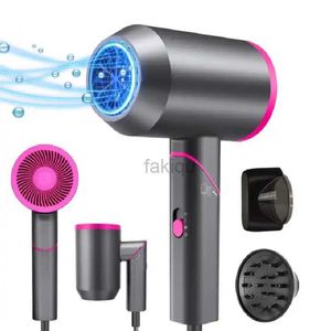 Hair Dryers Portable Ionic Blow Dryer Foldable Handle With Blue Light Custom Fast Drying Hair Care Hair Dryer 240401