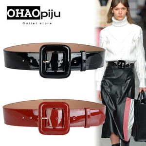 Belts New 2024 Candy Color Womens Belt Wide Black Tight Corset Belt Dalian Dress Red Belt Luxury Design Womens Brand Belt Q240401
