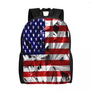 Mochila Bolsa Escolar 15 Polegada Laptop Casual Ombro Bagpack Viagem EUA Bandeira Mochila