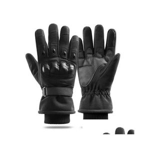 Tactical Gloves Jsjm Men Winter Veet Thickened Warm Long Finger Touch Sn Anti-Slip Fl Ski Yq240328 Drop Delivery Gear Equipment Otufe Otpd8