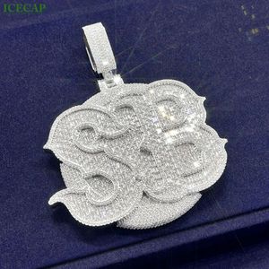 Custom Jewelry Initial Letter Hip Hop Pendants Vvs Moissanite Diamonds High Quality Factory Price 925 Silver Pendant for Men