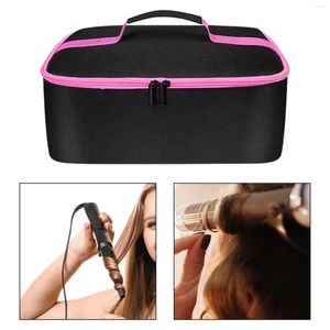 Storage Bags Curling Iron And Accessoires Travel Bag 300D Oxford Cloth For Hair Curler Accessories With Hanging Hook Hairdresser Case