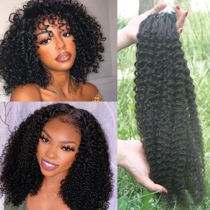 Extensions Peruvian Afro Kinky Curly Micro Ring Hair Extensions 1g/s Remy Natural Color #4 Micro Bead Loop Human Hair Extension 1226inch