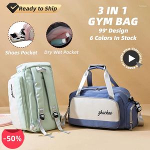 Duffel Bags Özel 3 İçinde 1 su geçirmez spor salonu erkekler Backpack Weekender Gecede Bagaj Tote Kadınlar Seyahat Çantası Ayakkabı bölmesi