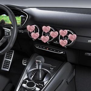 Älskar luftkonditionering Air Outlet Aromatherapy Clip Car Parfym Deodorant Heart Car Accessories Car Pendant Full Of Diamonds