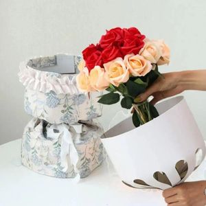 Gift Wrap 10pcs Round Shaped Kraft Paper Flowers Package Flower Shop Auxiliary Tool Bouquet Packaging Materials Mini