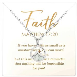 Pendant Necklaces Mustard Seed Necklace for Women Christian Gifts Move Mountains Shell Necklaces Mothers Valentines Day Gifts Faith Jewelry 240330