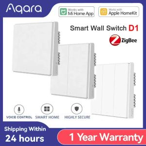 Kontrola Aqara Smart Switch D1 Zigbee bezprzewodowy przełącznik światła 3 KLUCZ z neutralnym sterowaniem głosowym dla zestawu domowego Xiaomi Mijia Mi