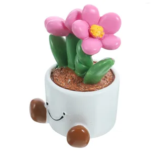 Decorative Flowers Artificial Plants Flower Pot Elf Gardenia Miniature Potted Bonsai Prop Adornment White Decor