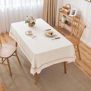Table Cloth Soft And Comfortable White Tablecloth Linen Ins Style Mat Cotton Simple