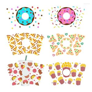 Window Stickers UV DTF Transfer Sticker Food Pizza For The 24oz Libbey Glasses Wraps Bottles Cold Cup Can DIY Waterproof Custom Decals