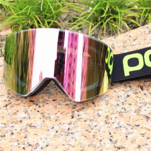 Óculos de esqui com lente magnética de dupla camada, óculos antiembaçante para snowboard, homens e mulheres, óculos de esqui com mais lentes