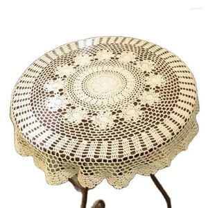 Tkanina stołowa bawełniany ręcznie robiony kwiat szydełkowy obrus okrągły kawa Cover impreza kuchnia świąteczny wystrój ślubny