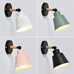 Wall Lamp Macaroon 6 Color Steering Head E27 Nordic Lights Bedside Sconce Modern Light For Bedroom