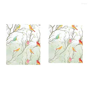 Window Stickers 3D Bird Frosted Privacy Film Stained Glass Non-Adhesive Static Cling Decorative Easy Install