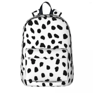 Backpack Aspyn Spots - Black And White Waterproof Student School Bag Laptop Rucksack Travel Large Capacity Bookbag