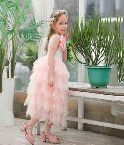 NXY GIRL DRESS SOMMER LACE PRINCESS Blomma Tiered Tulle Mid Calf Sun For Wedding Party Children Clothing E17103 01069960198