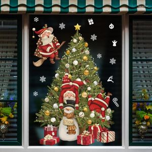 Window Stickers Christmas Holiday Gift Decorations Cartoon Cute Wall Glass Decoration Shop Door Cricut