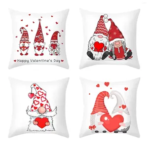 Kudde Case Design 4pc Söt Print Square Valentine Home Decor Cushion Cover Family Pillow Cast Kast 45x45cm Dekoration