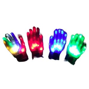 Party Favor Christmas Gift Led Colorf Glowing Gloves Novelty Hand Bones Stage Show Fluorescent Dance Flashing Glove Drop Delivery Home Dhuhb