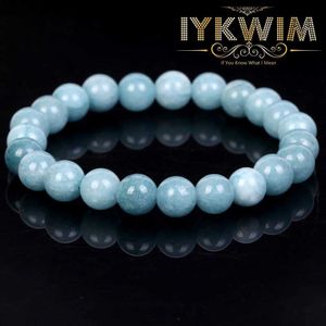 Kedja natursten armband aquamarine pärlor smycken gåvor herr magnetisk hälsa skydd kvinnor elastisk tråd 6 8 10mm Q240401