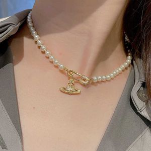 Ожерелье из натурального пресноводного жемчуга, женская вдовствующая императрица Сатурн, цепочка на воротник, новый кулон