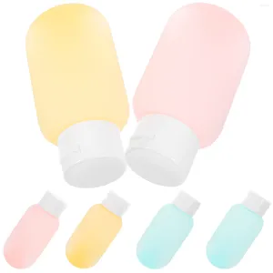 Storage Bottles 6pcs Travel Empty Refillable Toiletries Containers Lotion Shampoo with Pouch(60ml)