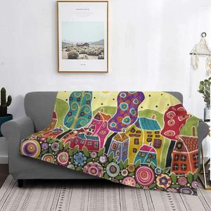 Blankets Karla Gerard Colorful House Blanket Flannel Spring/Autumn Breathable Soft Throw For Bedding Car Bedspread