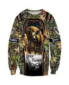 Golden Deer Hunter Men039s 3D Printing Hoodie Visual Impact Party Top Punk Gothic Round Neck High Quality American Sweater Hood4893113