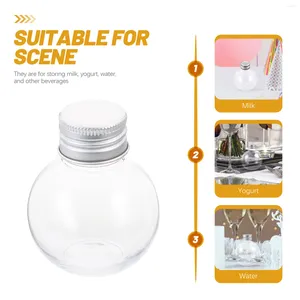 Vases 10 Pcs Milk Container Handcraft Bulb With Caps Plastic Lids Light Juice The Pet Clear Party