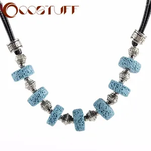 Pendant Necklaces Korean Fashion Lava Stone Beads Goth Necklace Nature Handmade Jewelry For Women Suspension Trending Product In