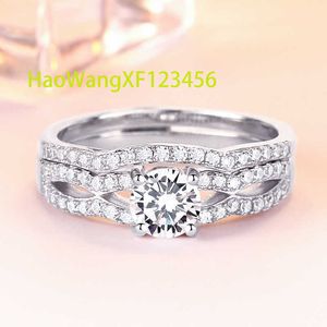 Beliebter Silberschmuck 925 Sterling Silber Brautset Moissanit Ring