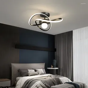 Luzes de teto modernas LED candelabro luz para quarto sala de jantar preto ouro design nórdico decoração interior lâmpada 220v