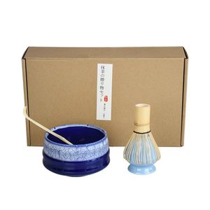 4 pçsset artesanal casa fácil limpo matcha chá conjunto ferramenta suporte kit tigela batedor colher presente cerimônia tradicional japonês acessórios 240325