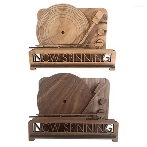 Hooks Creative Now Playing Record Wooden Wall Stand Shelf Hanging Mount Display Storage Holder Home Decoration