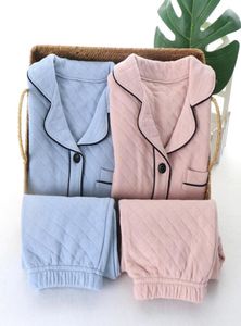 Kobiety zima bawełna unisex rodzinna odzież snu 2PCS RURY Koszula z spodniami Zestawy piżamowe dla mamy taty i dzieci w domu zużycie 6190362