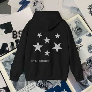 Mulheres Hoodies Moletons Y2K Hoodies Mulheres Harajuku Hip Hop Carta Estrela Gráfico Impresso Solto Moletom Punk Rock Roupas Góticas Top Streetwear EMO Girl 240401