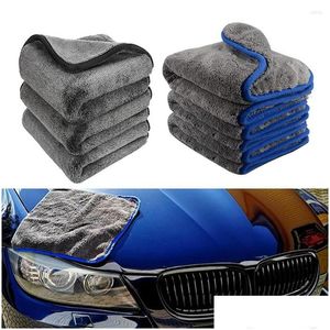 Car Sponge Microfiber Towel Wash Accessories 40X40Cm Super Absorbency Cleaning Drying Cloth Detailing Drop Delivery Automobiles Motorc Otohy