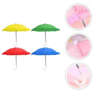 Umbrellas 4 Pcs Decorative Umbrella Lace Toy Child Baby Accessories Lacing Iron Models