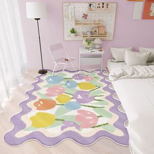 Carpet for Living Room Specialshaped Cute Cartoon Printed Large Area Childrens Bedroom Plush Rug Home Decoration IG Fluffy Mat 240401