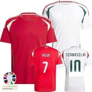 Camisetas 2024 Ungern Soccer Jersey T Shirt Euro Cup Ungerian National Team Home Red Away White Szoboszlai Football Shirts Gazdag Roland