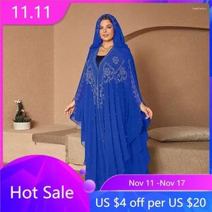 Этническая одежда Абая для женщин Дубай Роскошный черный синий шифон Boubou Мусульманское модное платье Кафтан Свадебная вечеринка Кардиган