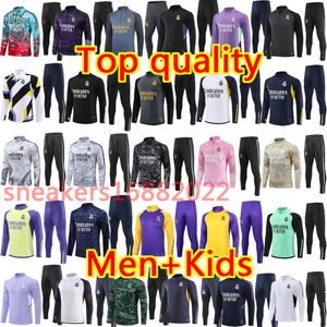 2024 25 Chandal Real Madrids Tracksuit Soccer Training 22 23 24 Vini Jr Bellingham Camavinga Män och barn kit fotbollsspårsuiter Survetement Suft jacka sportkläder